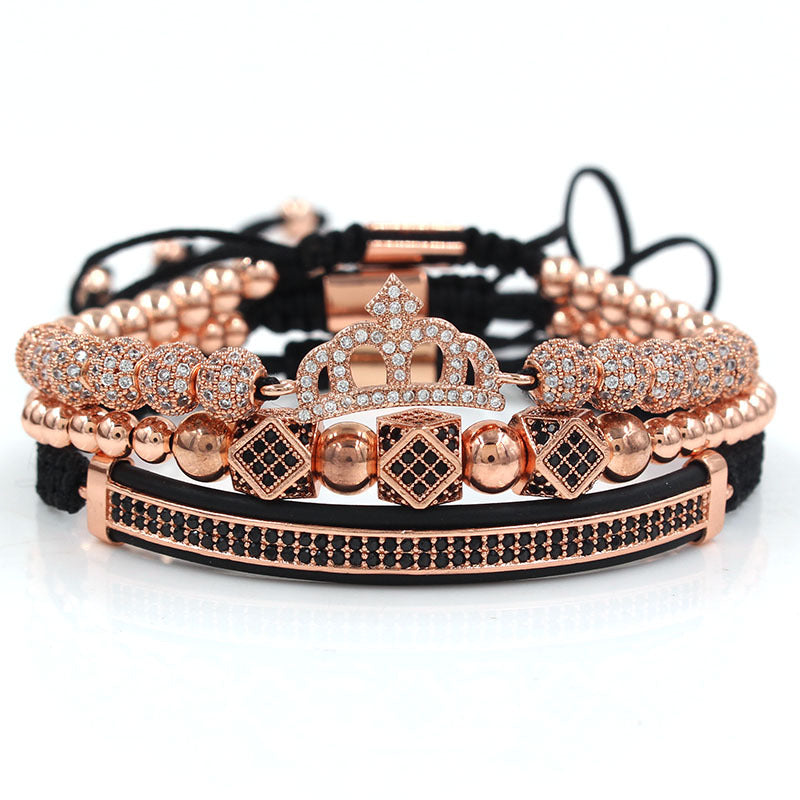 Royal Crown Gold Beads Bracelet Gold Club Gold Beads Charm Fashion Jewelry - CIVIBUY