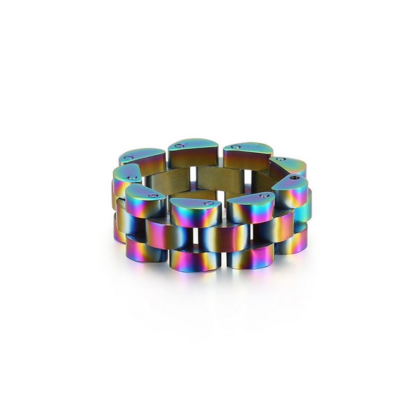 Men's 8mm Stainless Steel Polished Edge Mesh wedding Ring - CIVIBUY