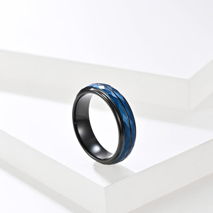 Classic 6mm Tungsten Rings For Men Wedding Band Blue Brick Anti-scratch - CIVIBUY