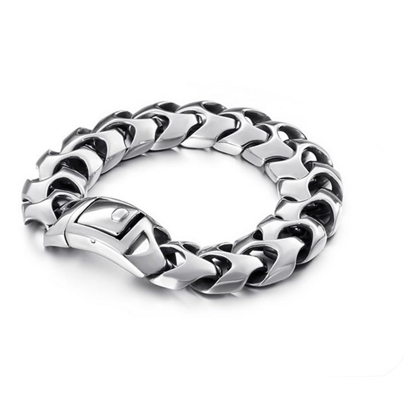 High Polished Bracelet Men 22cm Stainless Steel Bike Chain Jewellry Accessories - CIVIBUY