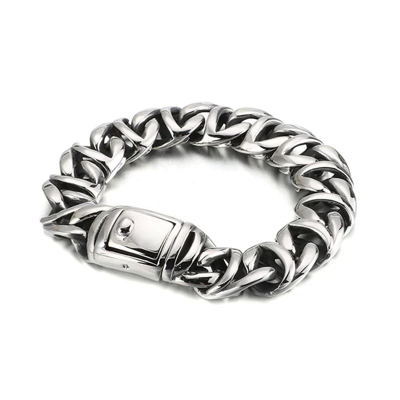 High Polished Bracelet Men 22cm Stainless Steel Bike Chain Jewellry Accessories - CIVIBUY