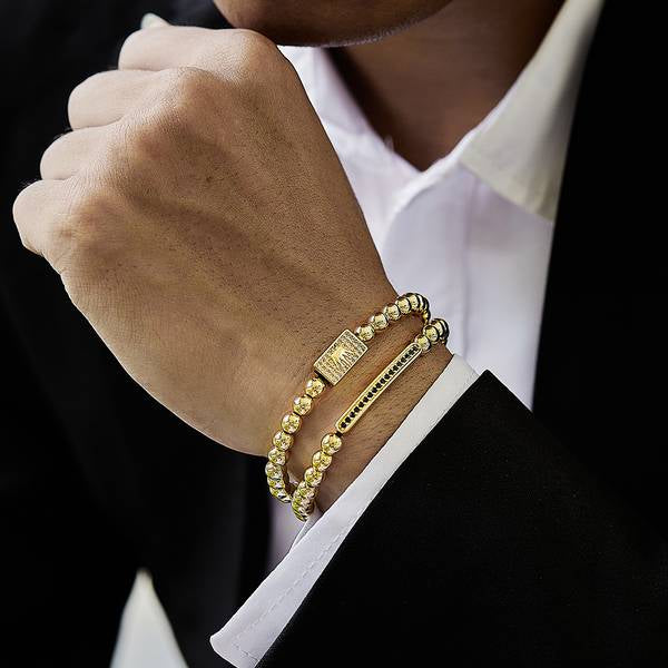 Crown bracelet Men Braided para hombre Gold Bead Bracelet For Men gold beaded jewelry - CIVIBUY
