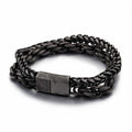 316 Stainless Steel Double Layer Link Chain Bracelets Men's - CIVIBUY