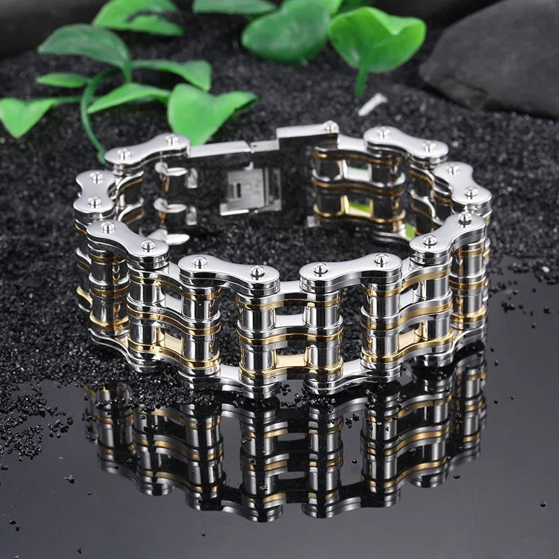 Wide Bicycle stainless steel men's Bracelet - CIVIBUY