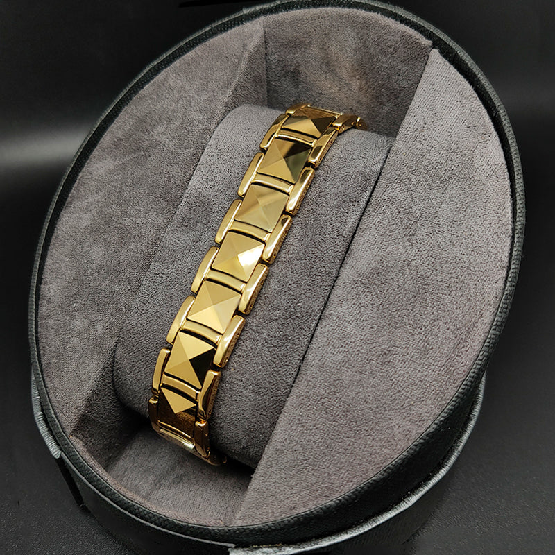 Magnetic Bracelets Powerful Mens Gold Bracelet – CIVIBUY