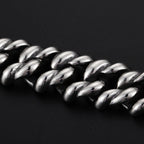 Men’s stainless steel Cuban link chain bracelet – heavy-duty silver tone biker jewelry, durable masculine fashion accessory gift