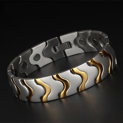 Wide edition Magnet health men's Bracelet R#FG13 - CIVIBUY