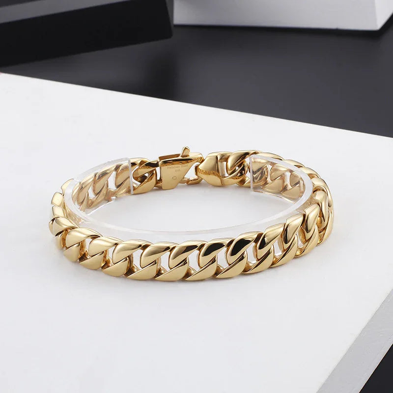 Simple gold plated Men's Bracelet - CIVIBUY