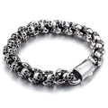 Skull Bracelets For Men Steel Shiny Skull Charm Link Brecelets Male RUT-D8S - CIVIBUY