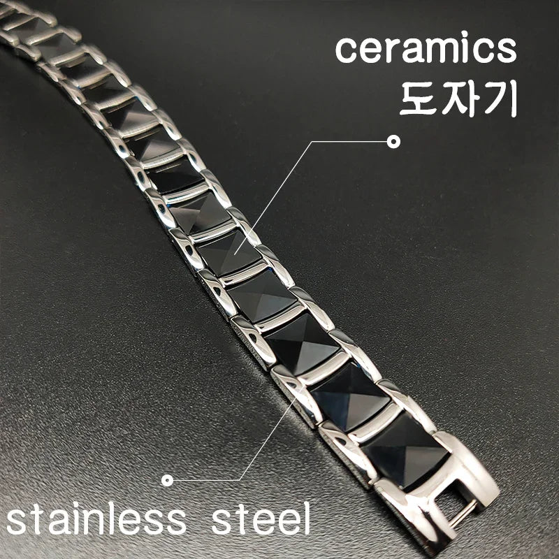 Magnetic Therapy Bracelet for Arthritis Pain Relief Men bracelet,black - CIVIBUY