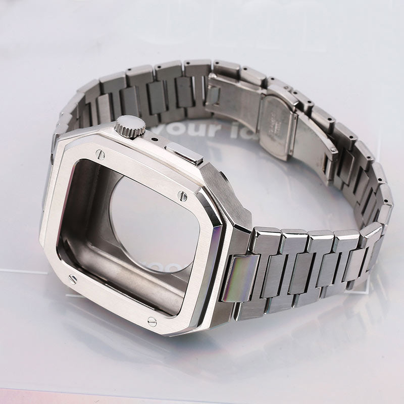 Luxury steel apple watch Case and band Compatibility series 7 45mm 3BD-A8 - CIVIBUY