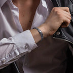 Mens Stainless Steel Franco Link Curb Chain Bracelet Vintage Fleur de Lis Spring Box Clasp - CIVIBUY