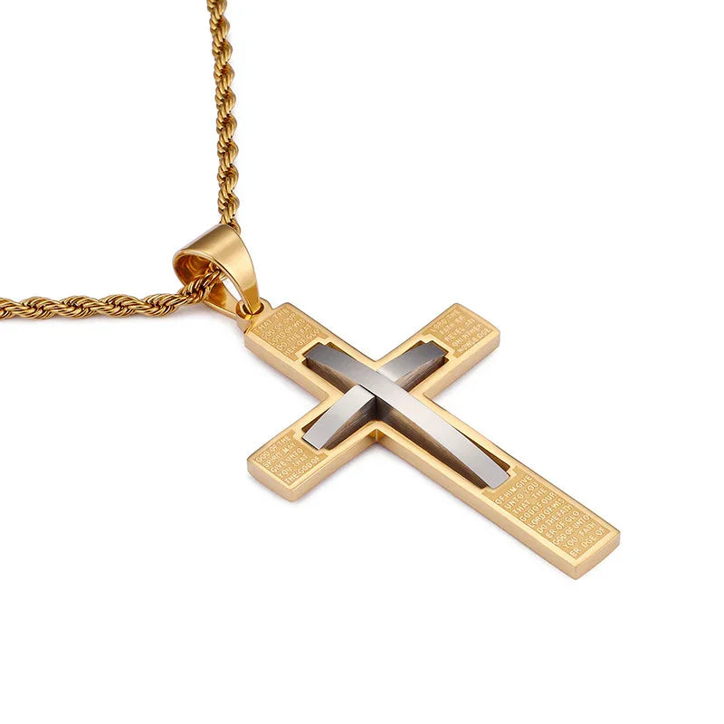 성경 티타늄 크로스 목걸이 체인 - CIVIBUY