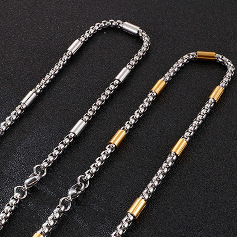 Curb Mens Necklace Silver Chain Cuban Stainless Steel Jewelry Link Chains for Men - CIVIBUY