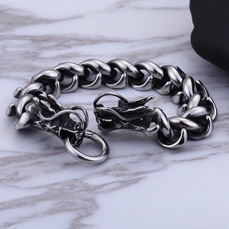 Viking bracelet steel chain Dragon stainless steel Men Bracelet TTK-S06 Free shipping - CIVIBUY