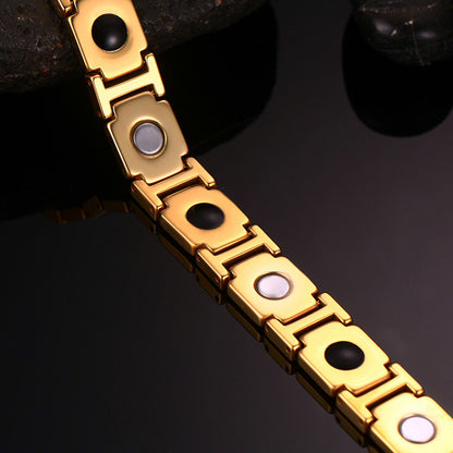 Mens Magnetic Bracelet Most Powerful Tungsten Gold bracelet - CIVIBUY