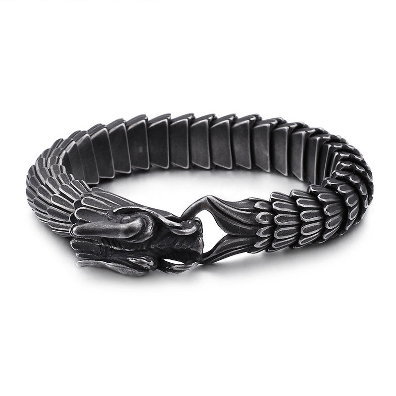 Viking bracelet Black dragon night club punk bracelet men Steel Bracelet K3K-14 - CIVIBUY