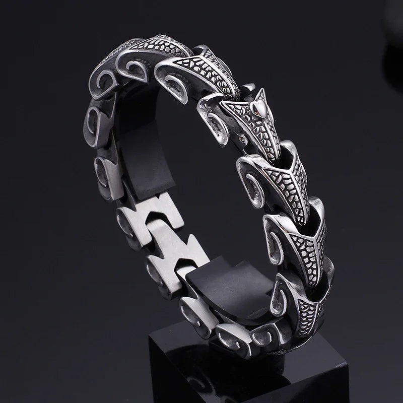 Viking bracelet, Mens stainless snake bracelet - CIVIBUY