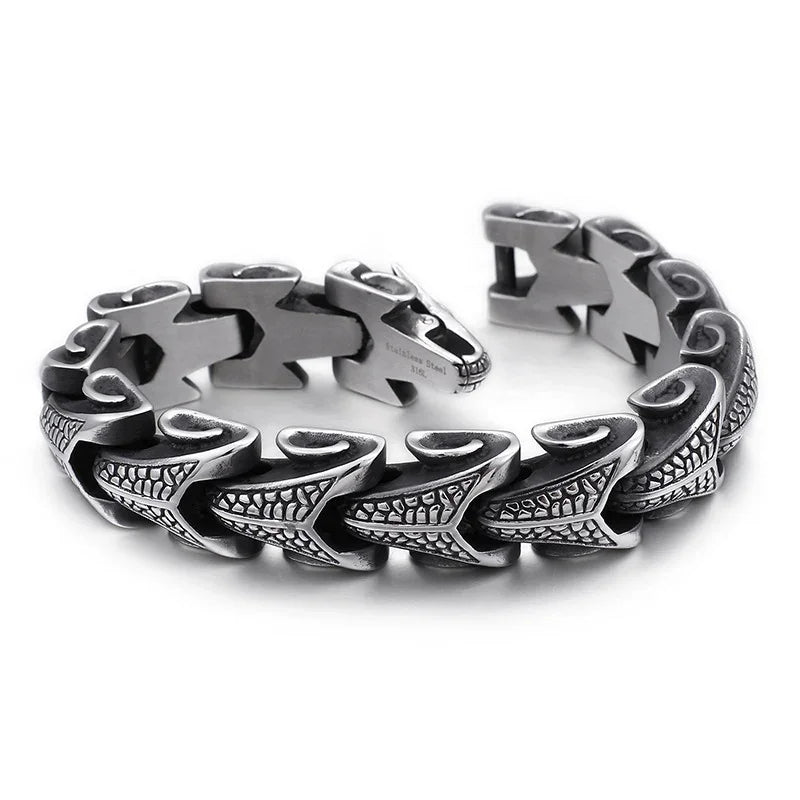 Viking bracelet, Mens stainless snake bracelet - CIVIBUY
