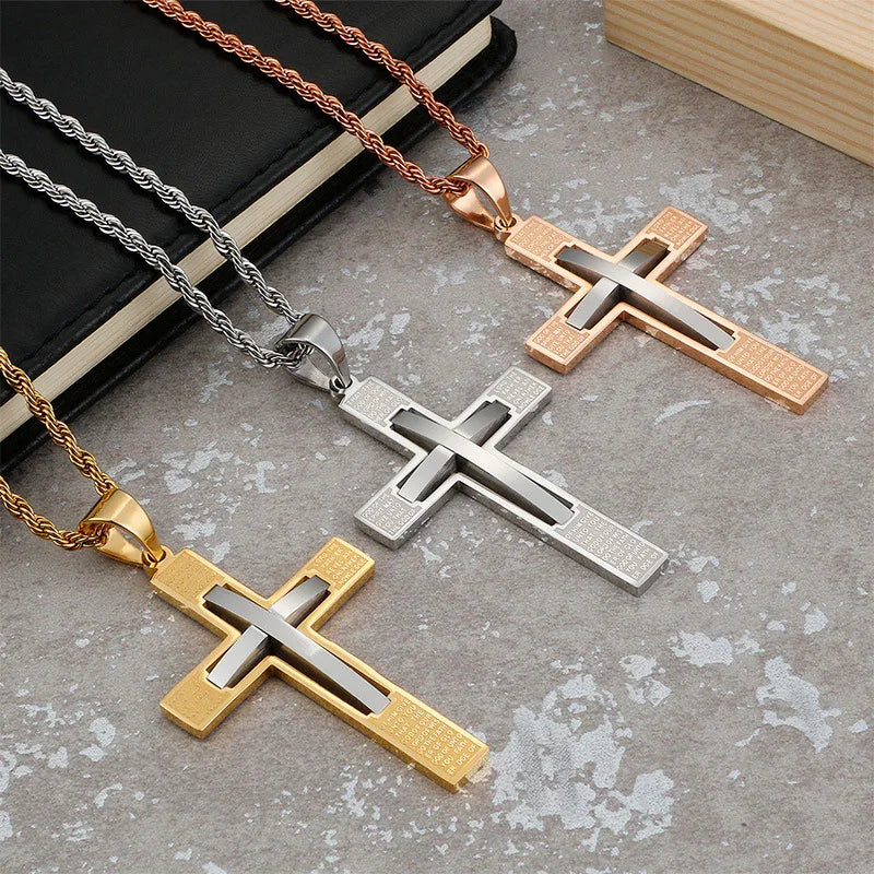 성경 티타늄 크로스 목걸이 체인 - CIVIBUY