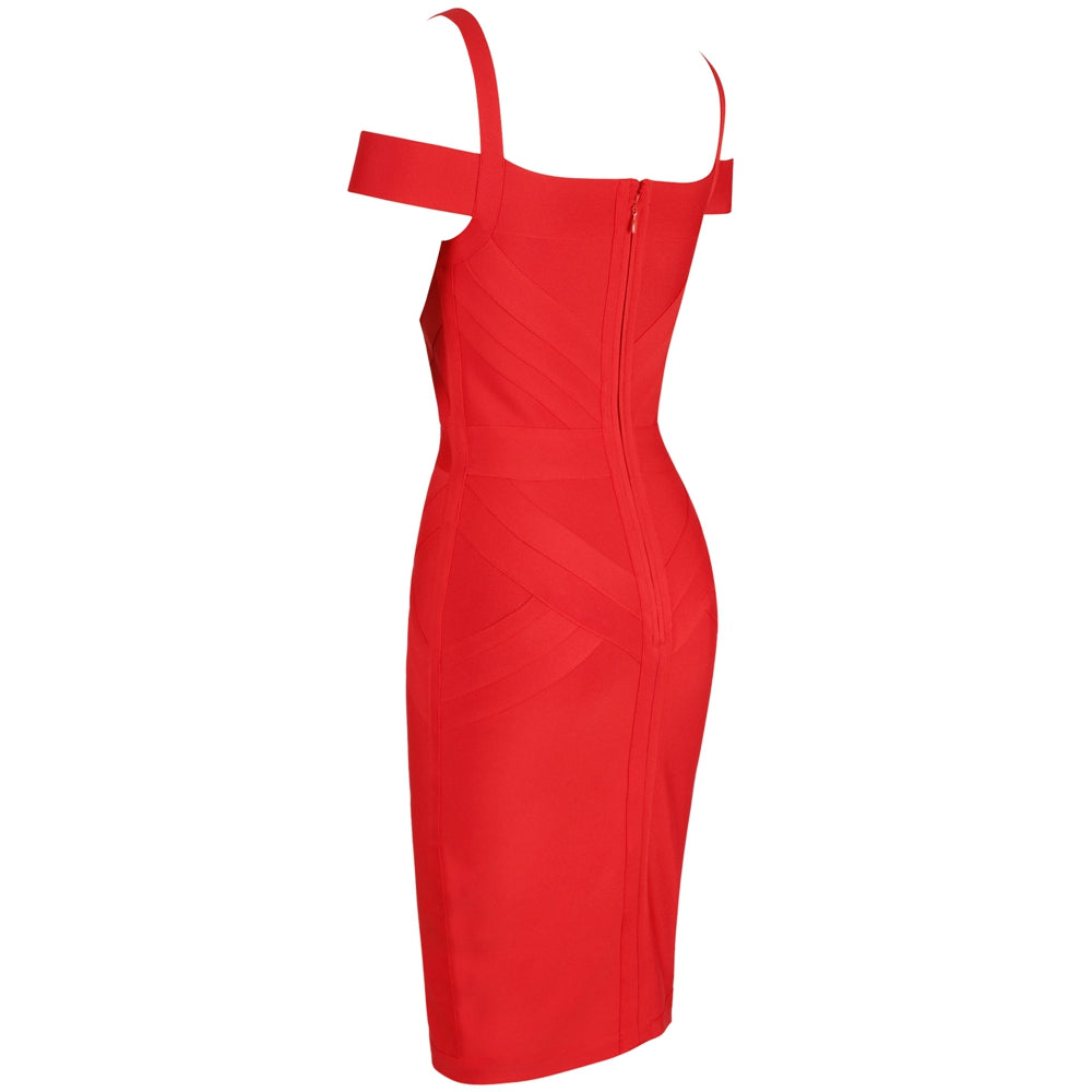 mujeres sexis Women red Dress Bandage Sexy Party Dresses - CIVIBUY