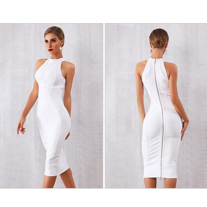 White dress Sexy Sleeveless Bandage Elegant Club Bandage Dress for party - CIVIBUY