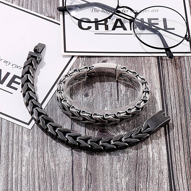 Arrow Shaped Bracelet Men 22cm Stainless Steel Bike Chain Male Accessories - CIVIBUY