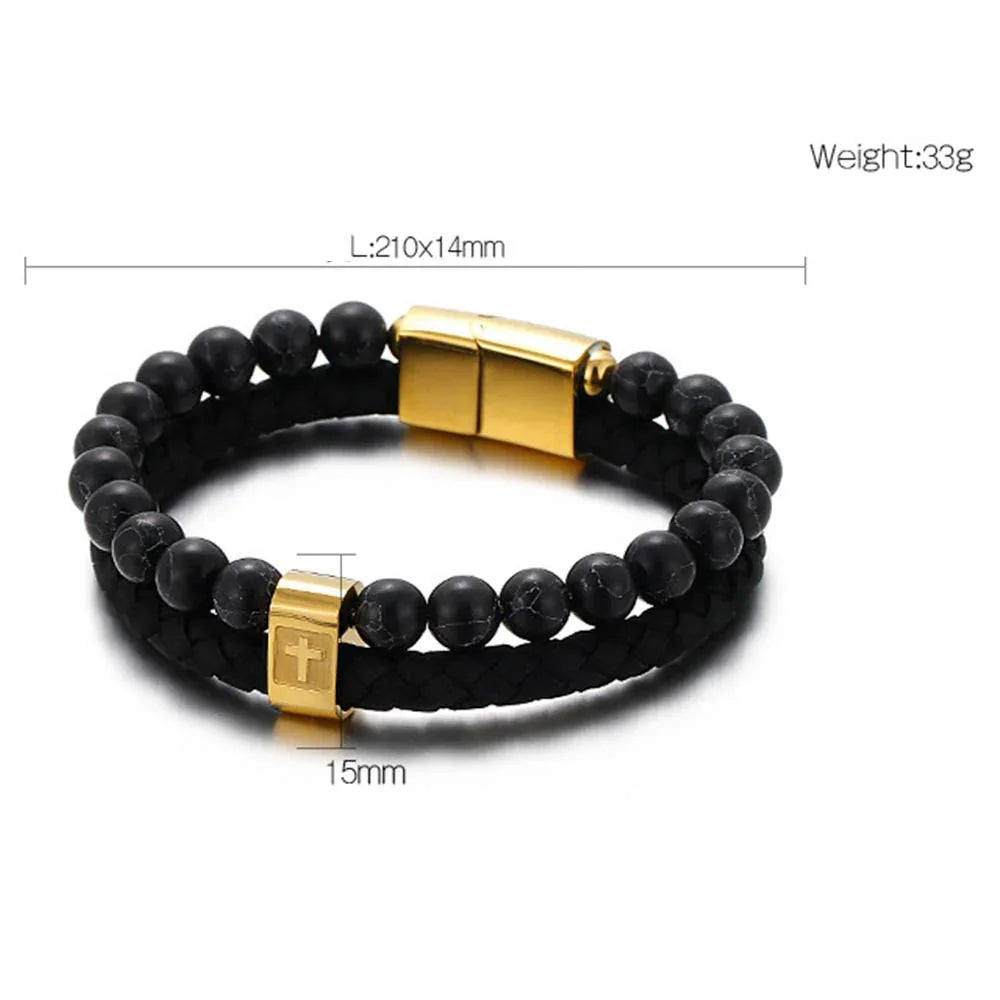 Yoga Healing Crystal Bracelet Natural Gemstone Beads Anxiety Bracelets Braided - 2Layer - CIVIBUY