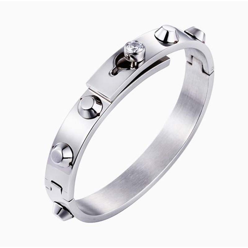 British simple stainless steel diamond hand ring Lady Bracelet - CIVIBUY