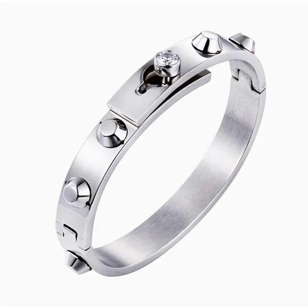 Britse eenvoudige roestvrijstalen diamanten handring Lady Bracelet