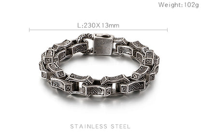 Viking thor Chain Mens Large Steel Bracelet with Clasp U5G9-MD - CIVIBUY