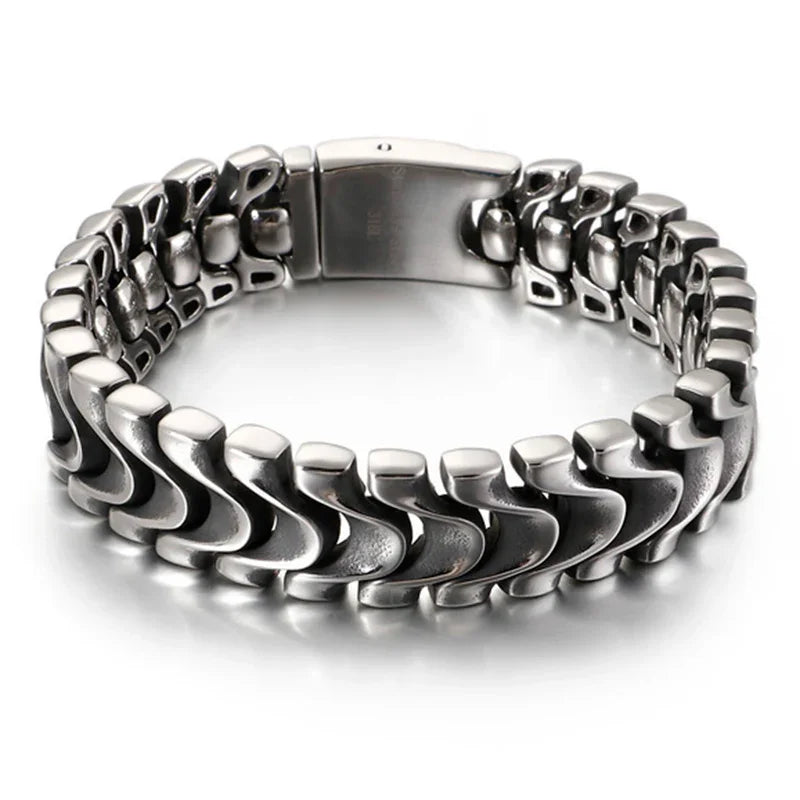 viking bracelet Jewelry cuba Men's Bracelet silver bracelet for men 8.3 inch - CIVIBUY