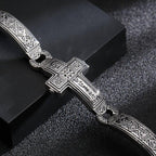 Cross Charms Vintage Metal Bangle Stainless Steel Heavy Mens Retro Punk - CIVIBUY