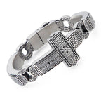 Cross Charms Vintage Metal Bangle Stainless Steel Heavy Mens Retro Punk - CIVIBUY