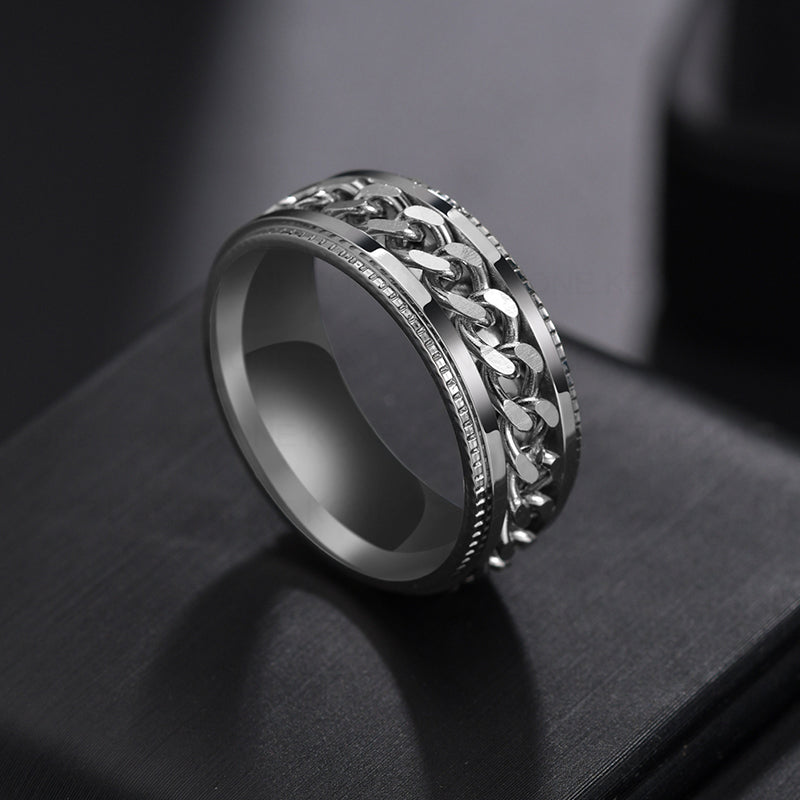 Spinner Chain Ring Men Stainless Steel Metal lucky rings - CIVIBUY