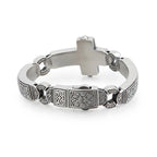 Cross Charms Vintage Metal Bangle Stainless Steel Heavy Mens Retro Punk - CIVIBUY