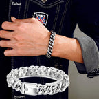 Cuban Bracelet Fashion Link Chain Bracelet 8.7 Inch KA25SF - CIVIBUY