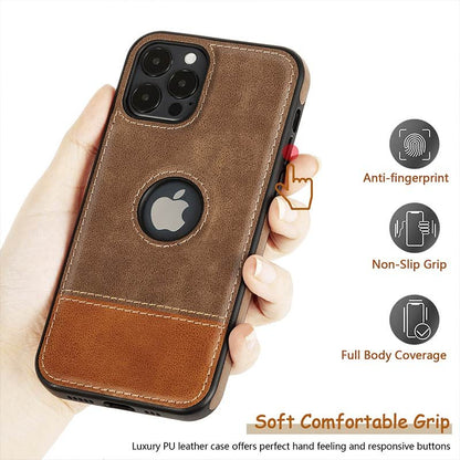 Compatible with iPhone 13 Case Luxury Leather Business Vintage Slim Non-Slip Soft Grip Shockproof Protective Cover (2021) 6.1 Inch - CIVIBUY