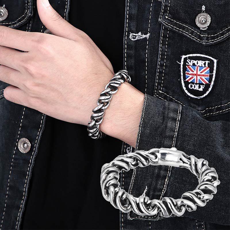 Cuban Bracelet Fashion Link Chain Bracelet 8.7 Inch - CIVIBUY