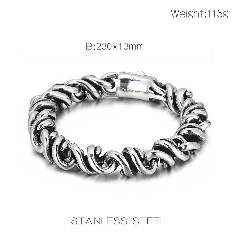 Cuban Bracelet Fashion Link Chain Bracelet 8.7 Inch - CIVIBUY