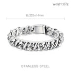 Cuban Bracelet Fashion Link Chain Bracelet 8.7 Inch KA25SF - CIVIBUY