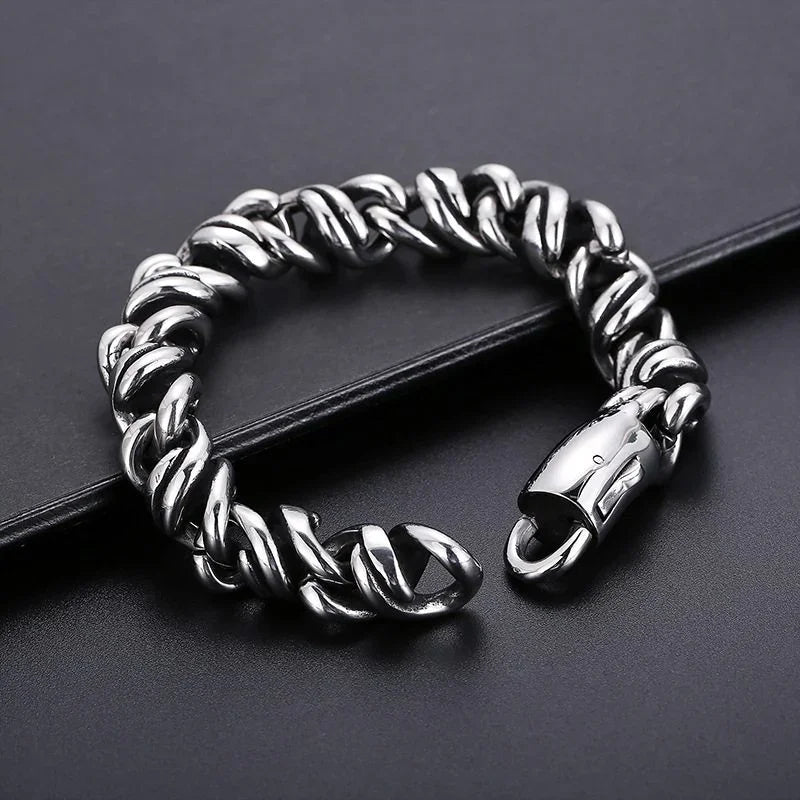 Cuban Bracelet Fashion Link Chain Bracelet 8.7 Inch - CIVIBUY