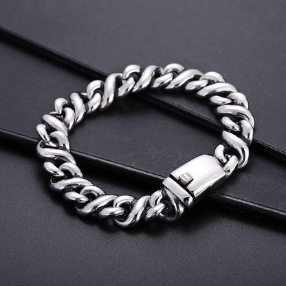 Cuban Bracelet Fashion Link Chain Bracelet 8.7 Inch KA25SF - CIVIBUY