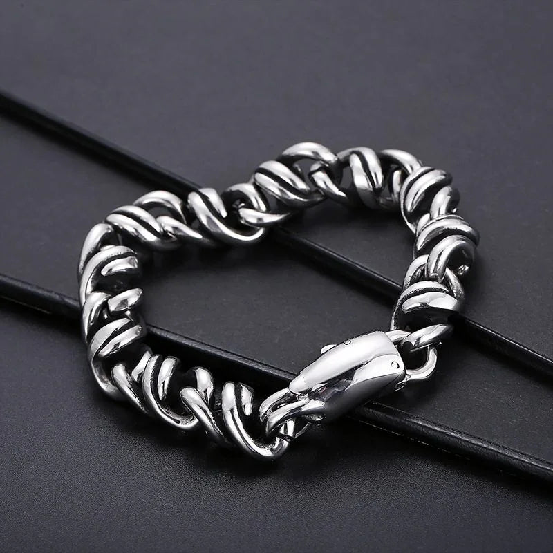 Cuban Bracelet Fashion Link Chain Bracelet 8.7 Inch - CIVIBUY