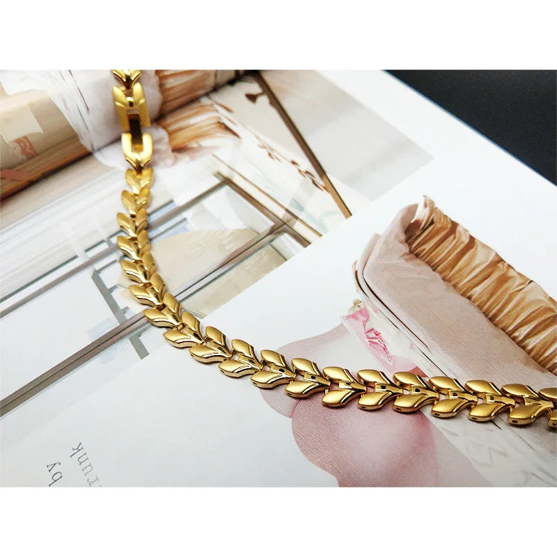 Magnetic Pain Relif Chain Healing Arthritis Headaches With Power Stones Gold plated Germanium Women Men Necklace - CIVIBUY