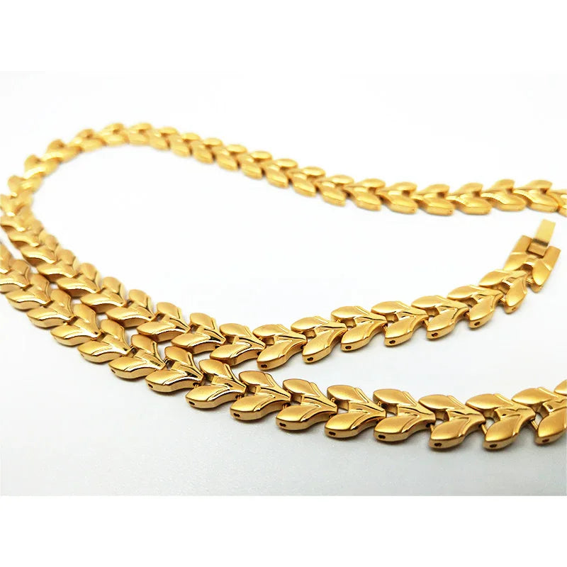Magnetic Pain Relif Chain Healing Arthritis Headaches With Power Stones Gold plated Germanium Women Men Necklace - CIVIBUY