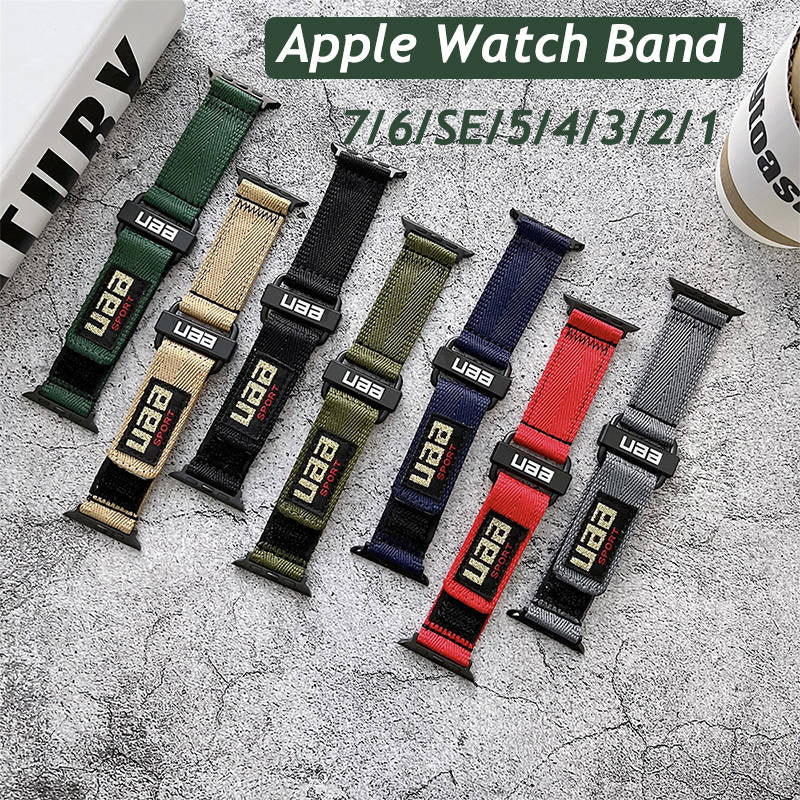 Compatible With Rugged Nylon Sports Strap With Woven Loop Design For iWatch 44mm/45mm Tough Replacement Band For Series 7/6/5/Men - CIVIBUY