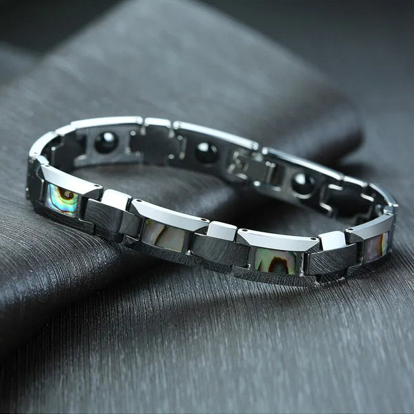 Tungsten Energy Magnetic Natual shell Bracelet for Men's Arthritis Pain Relif