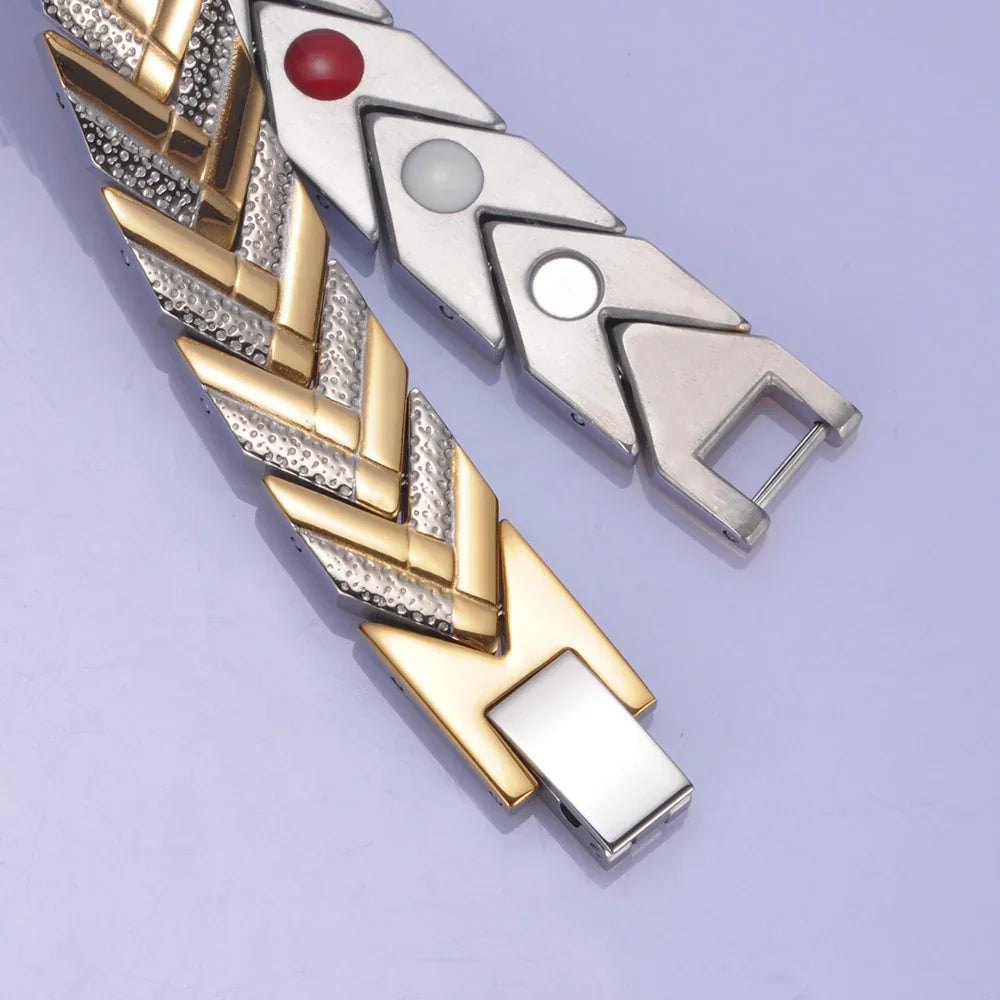 Titanium bracelet Magnetic Therapy Bracelet Pain Relief for men - CIVIBUY