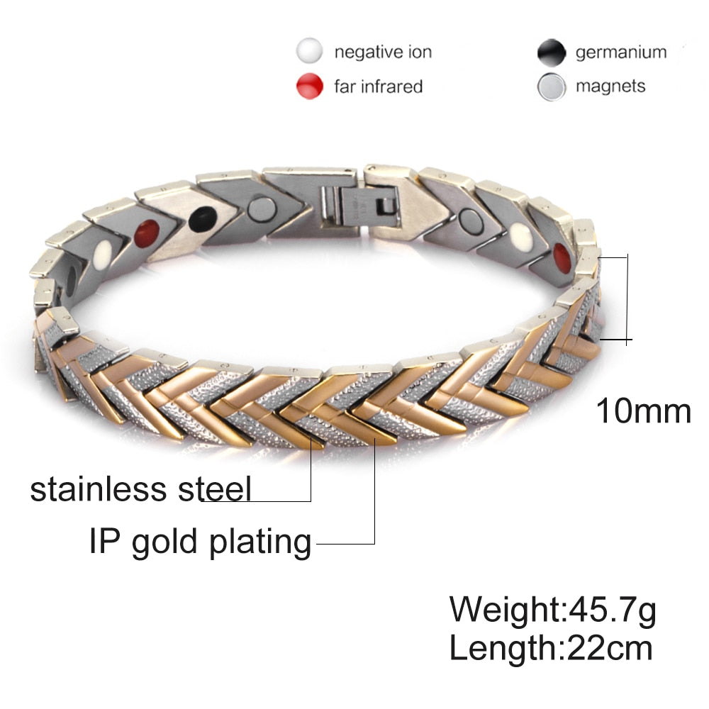Titanium bracelet Magnetic Therapy Bracelet Pain Relief for men - CIVIBUY
